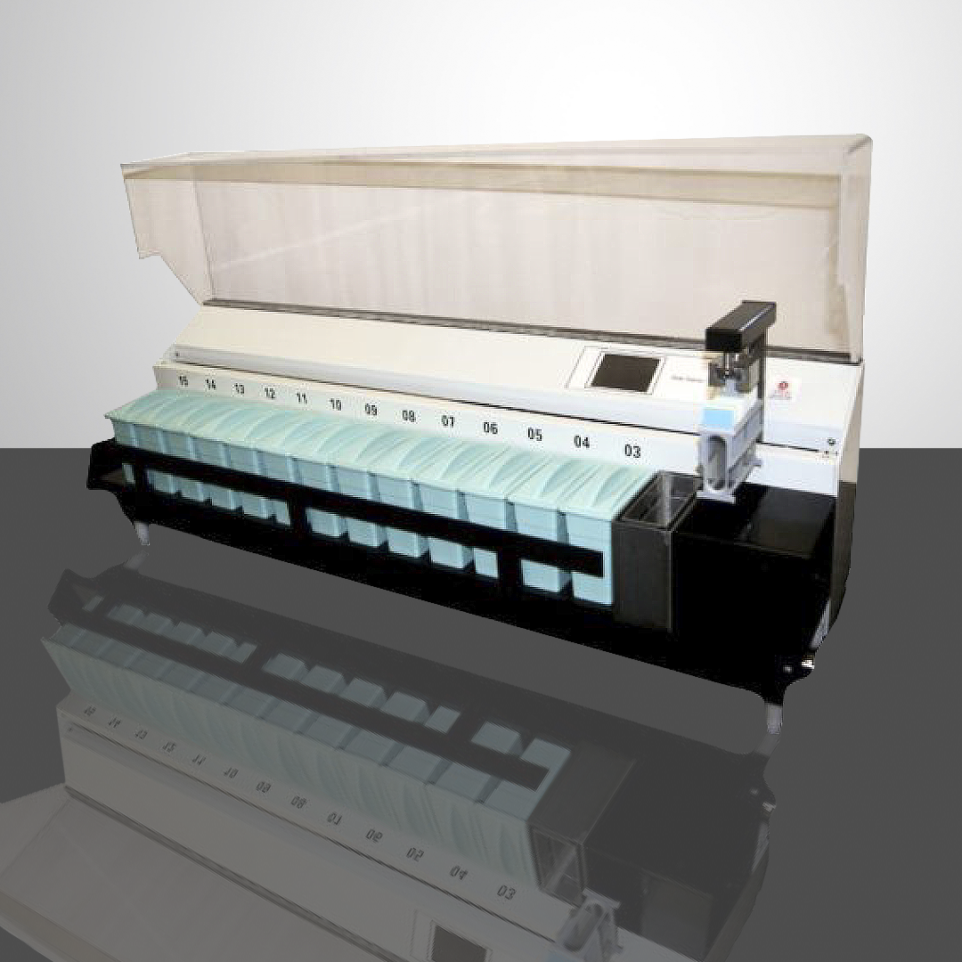 Automated Slide Stainer with a hood